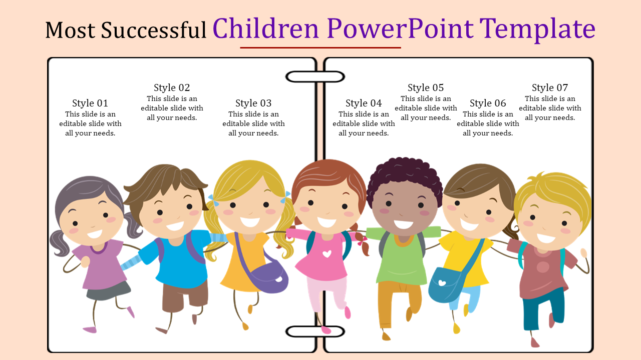 Our Predesigned Children PowerPoint Template Presentation